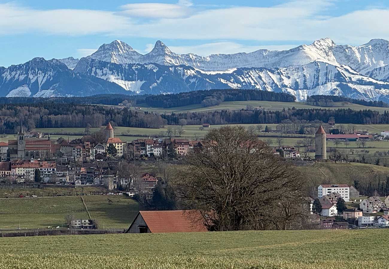 Bossens, Blick auf Romont