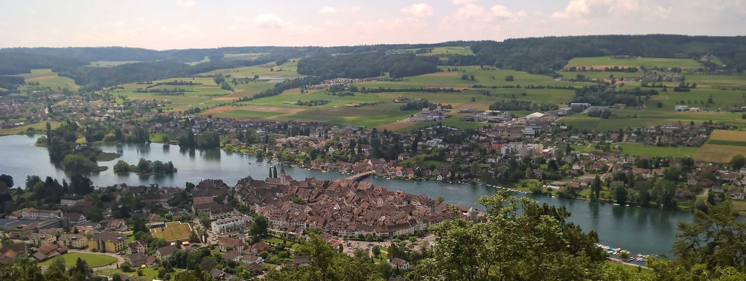 Blick auf Stein am Rhein von der Burg Hohenklingen